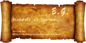 Budaházi Gordon névjegykártya